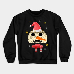 Vintage Retro Funny Snowman With Mustache And Carrot Crewneck Sweatshirt